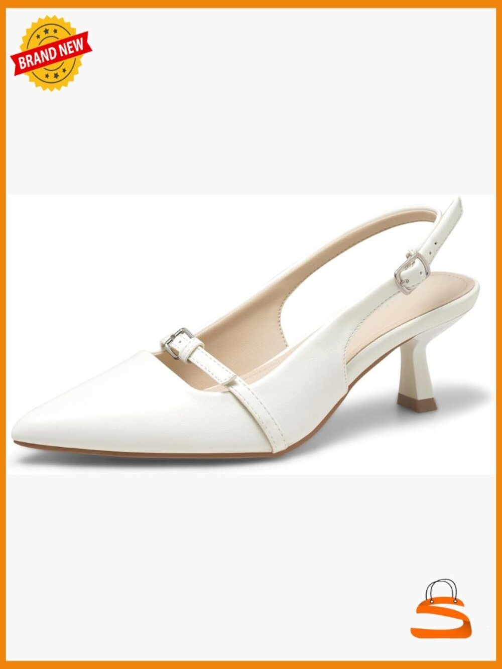 Kitten Heels Pointed Toe Slingback Dress Pumps 2.5" Heel